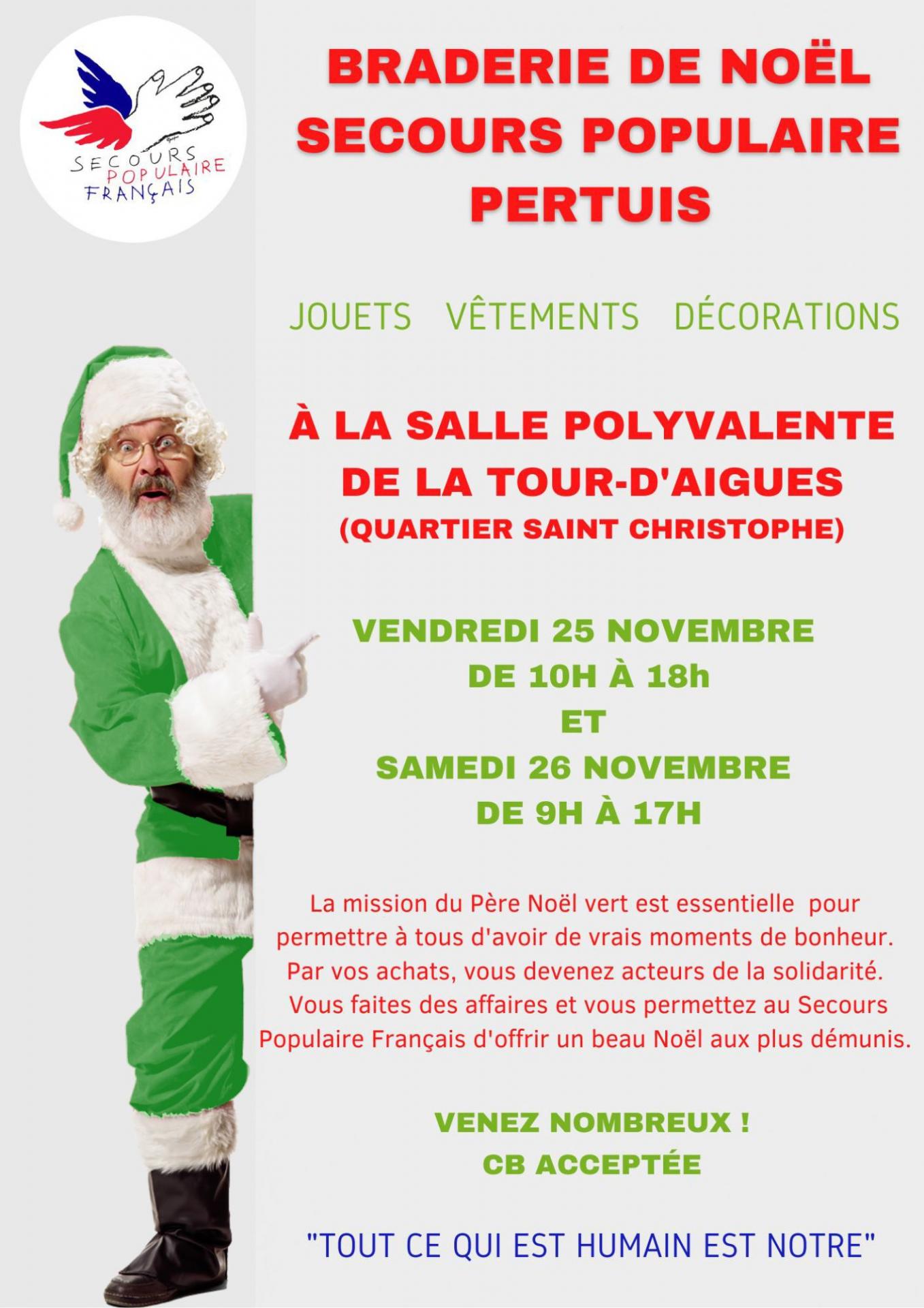 Affiche braderie de noel secours populaire 297 420 mm 2